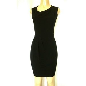 Halston Heritage Little Black Dress Sheath 6 S